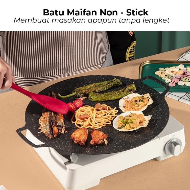 Garansi Original  wajan pemanggang anti lengket grill pan alat panggang wajan serbaguna