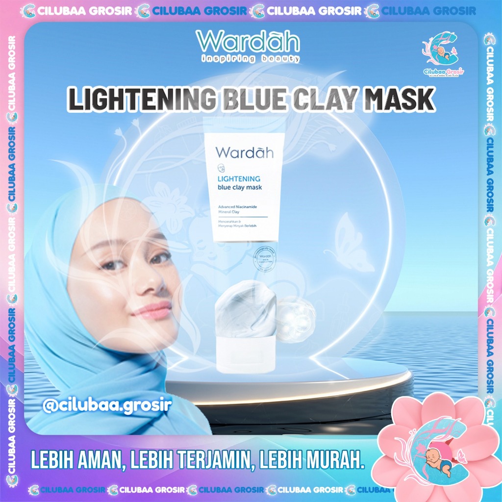 WARDAH Lightening Blue Clay Mask 50gr || Mencerahkan || Masker dengan Advanced Niacinamide