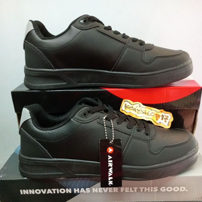 Sepatu kasual pria Airwalk Bian Full black casual shoes Original