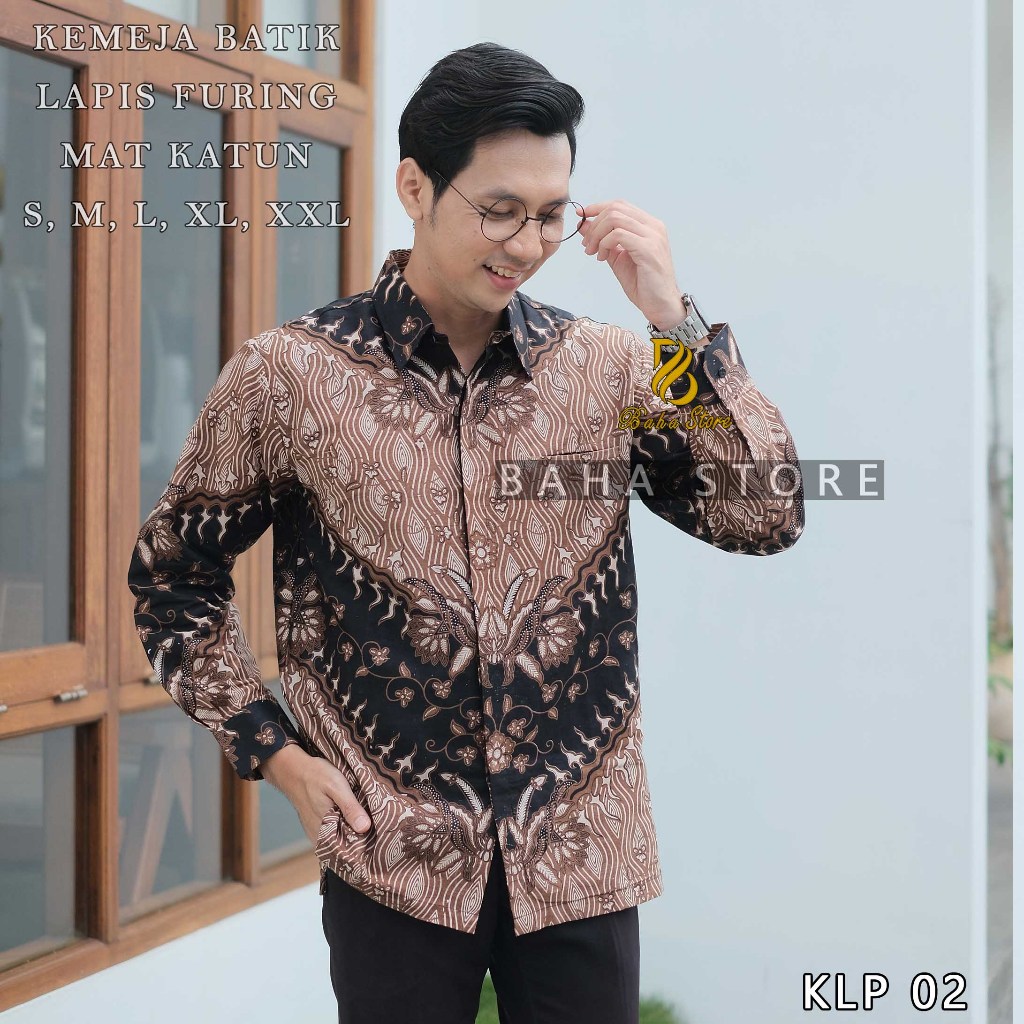 BAHA STORE KEMEJA BATIK PRIA LAPIS FURING HALUS BATIK MODERN/BATIK PRIA/KEMEJA BATIK