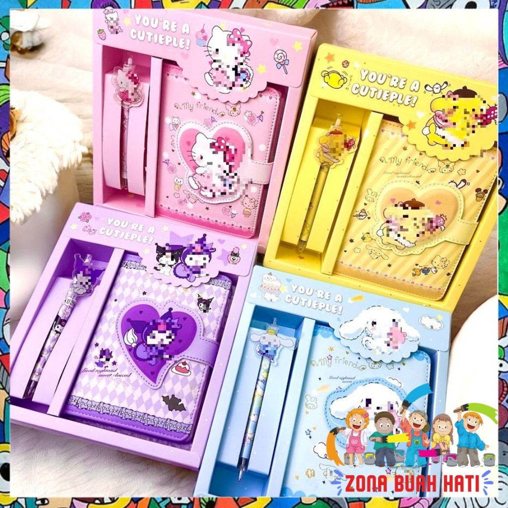 

ZBH Paket Alat Tulis 2 IN 1 Set Stationery 2IN1 Karakter Kartun Alat Tulis Anak Sekolah Pulpen Notebook Magnet