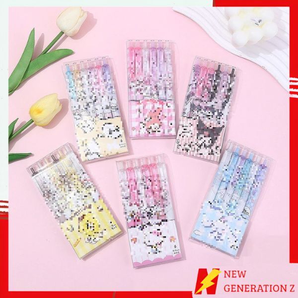 

NGZ Pulpen Mekanik 0.5mm Set Isi 6 Pcs Motif Kartun Series Set Pena Gel 0.5mm Karakter Lucu Pulpen Gel 6IN1 Warna Hitam Bolpoint Tinta Gel Cair 6 Pcs Journaling Pen Alat Tulis