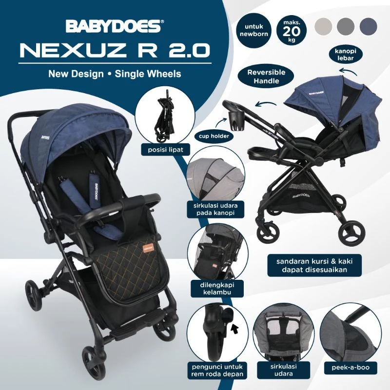 Stroller Babydoes Nexus R 2.0-LIGHT GREY
