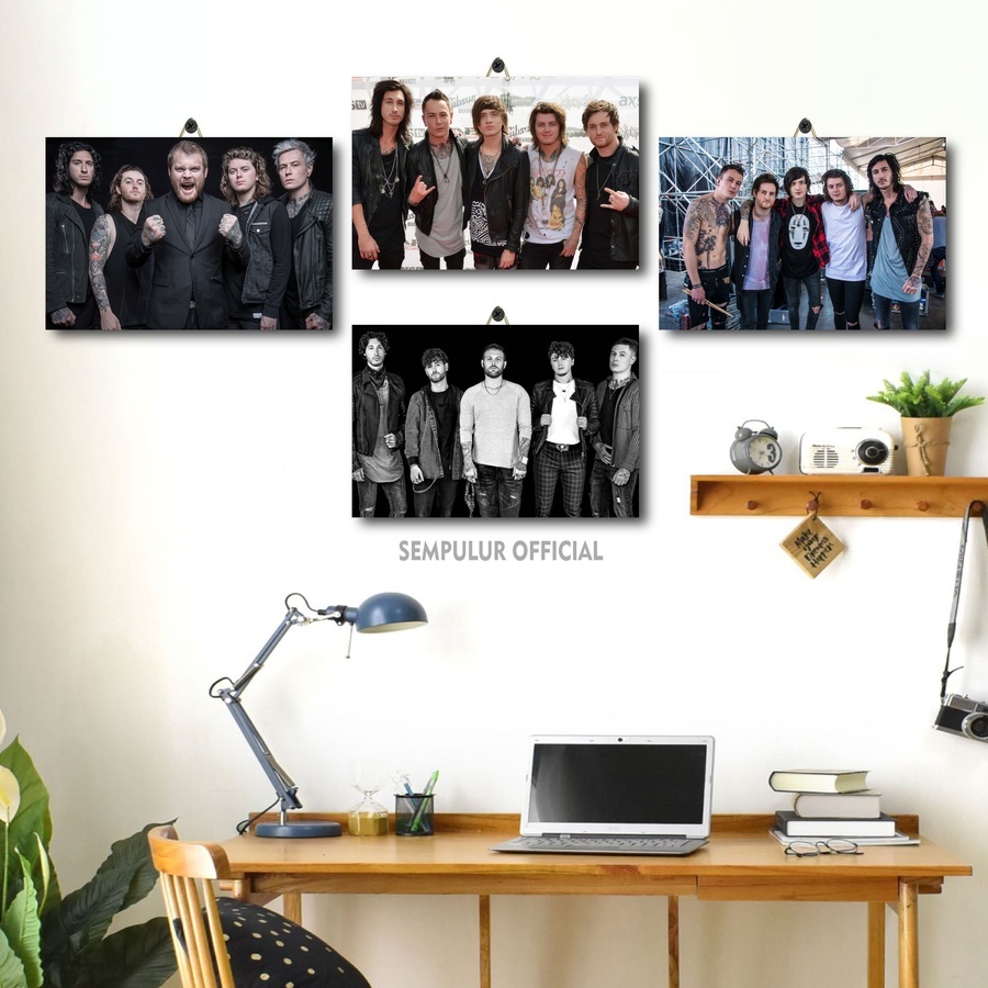 Poster Kayu Jumbo Personil Band Asking Alexandria / Dekorasi Kamar Murah / Hiasan Tembok /XRG|WGYFG