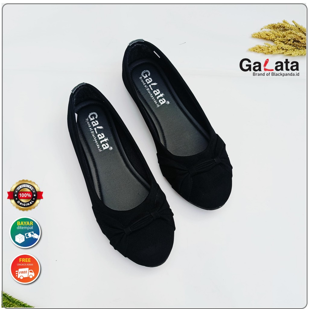 Blackpanda Flat Shoes / Sepatu Black Panda / Sepatu Wanita / Black Panda Kezya Black