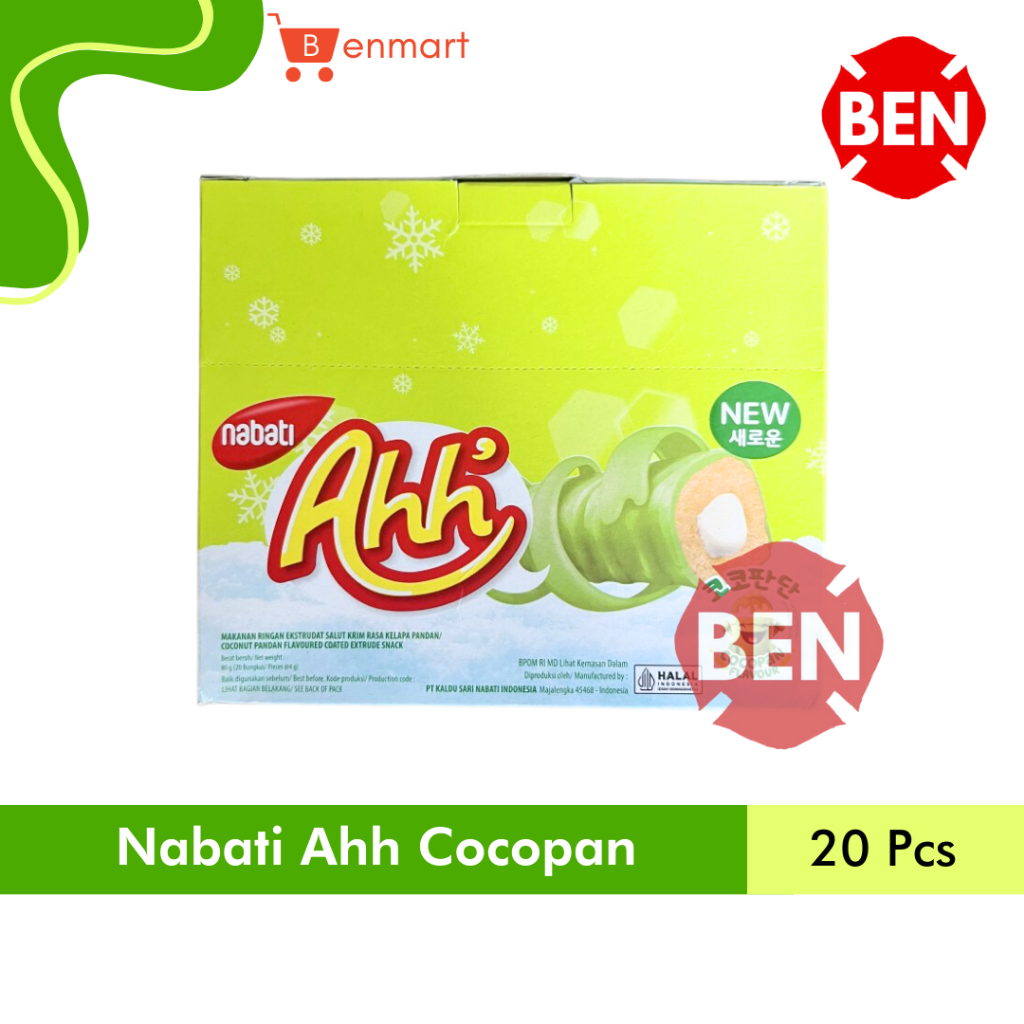 

Nabati Ahh COCOPAN 1 Pak Box 20 Pcs - Coconut Pandan Kelapa Pandan Hijau