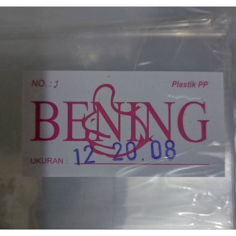 plastik pp 08 uk 12x20 cap Bening