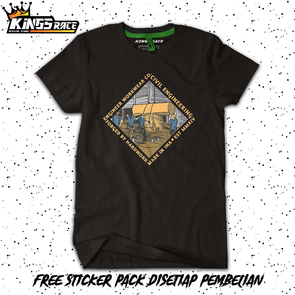 Baju Kaos Atasan Pria Dewasa Team Pekerja Engineering Workwear