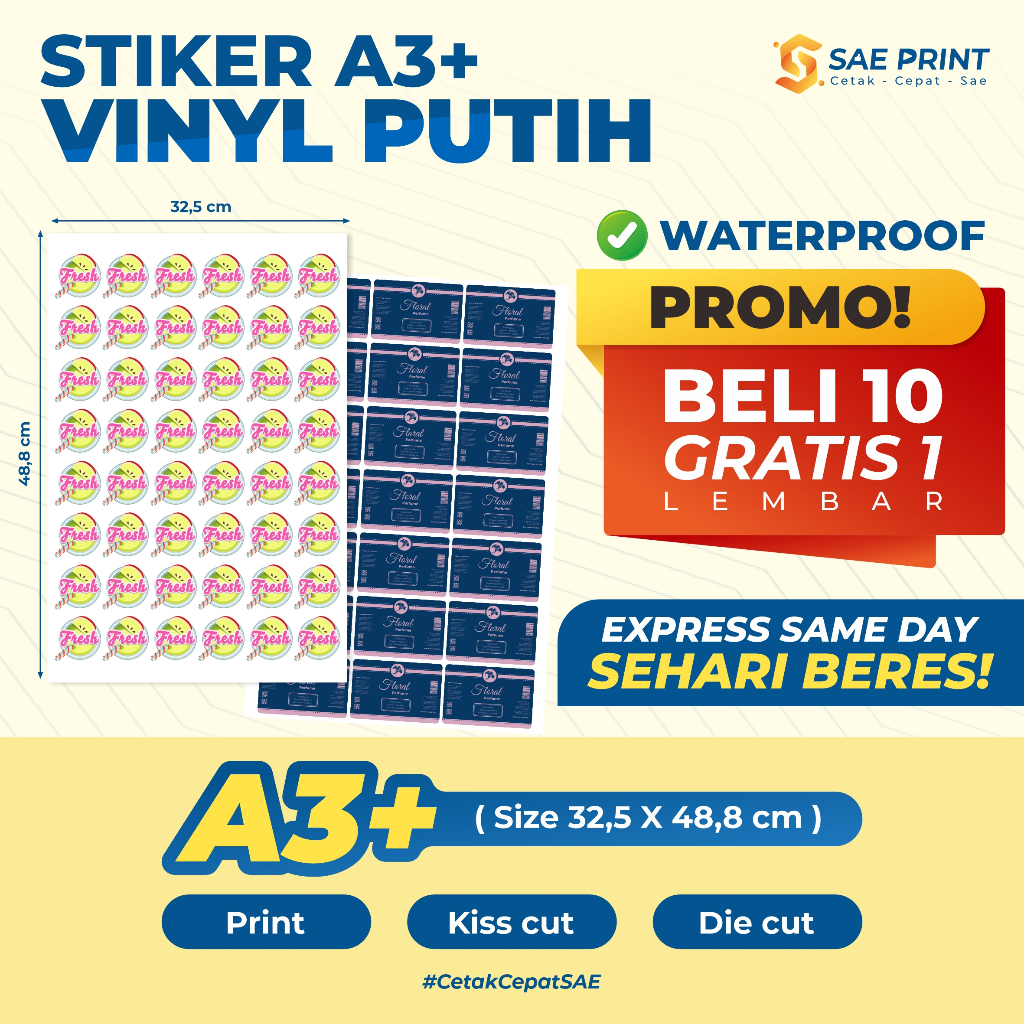 

STIKER VINYL PUTIH / 1 HARI JADI / LABEL MAKANAN / MINUMAN / STIKER KEMASAN / LABEL MURAH / ANTI AIR