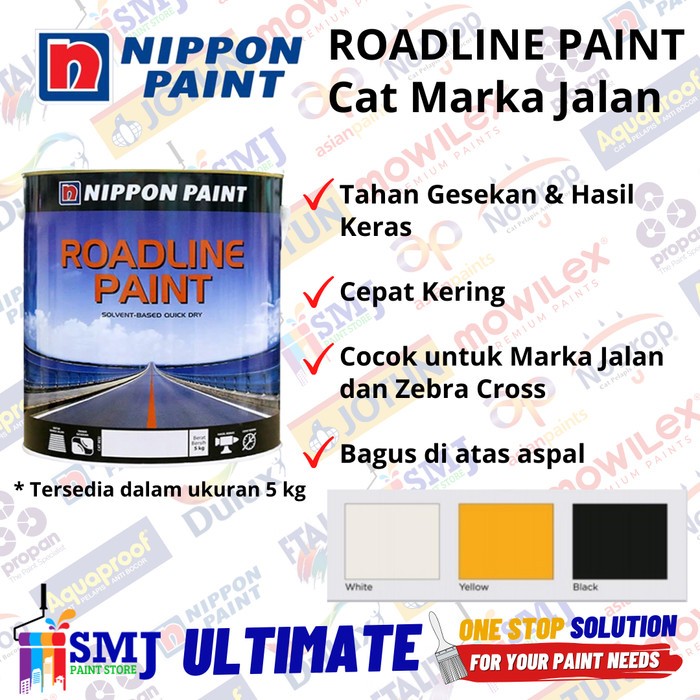 ROADLINE PAINT 5KG CAT MARKA JALAN CAT LANTAI ASPAL NIPPON PAINT
