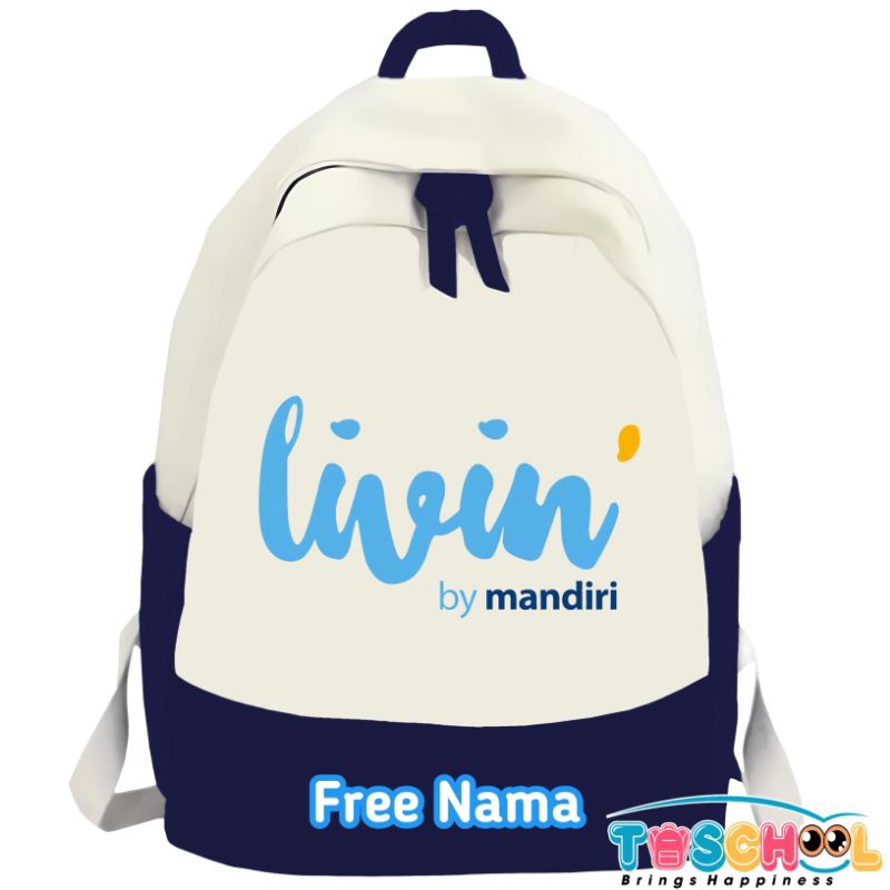 TAS RANSEL ANAK LIVIN BY MANDIRI FREE NAMA