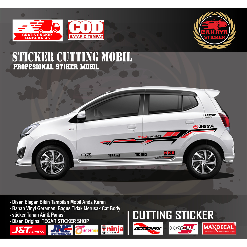 sticker mobil agya sticker mobil toyota agya sticker mobil keren stisker motif variasi bodi mobil