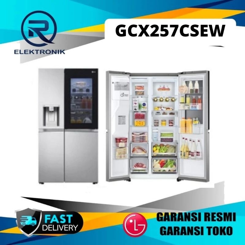 LG GCX257CSEW Kulkas Side by Side 674 L Dispenser Instaview Ice Maker Inveter GCX257CSEW