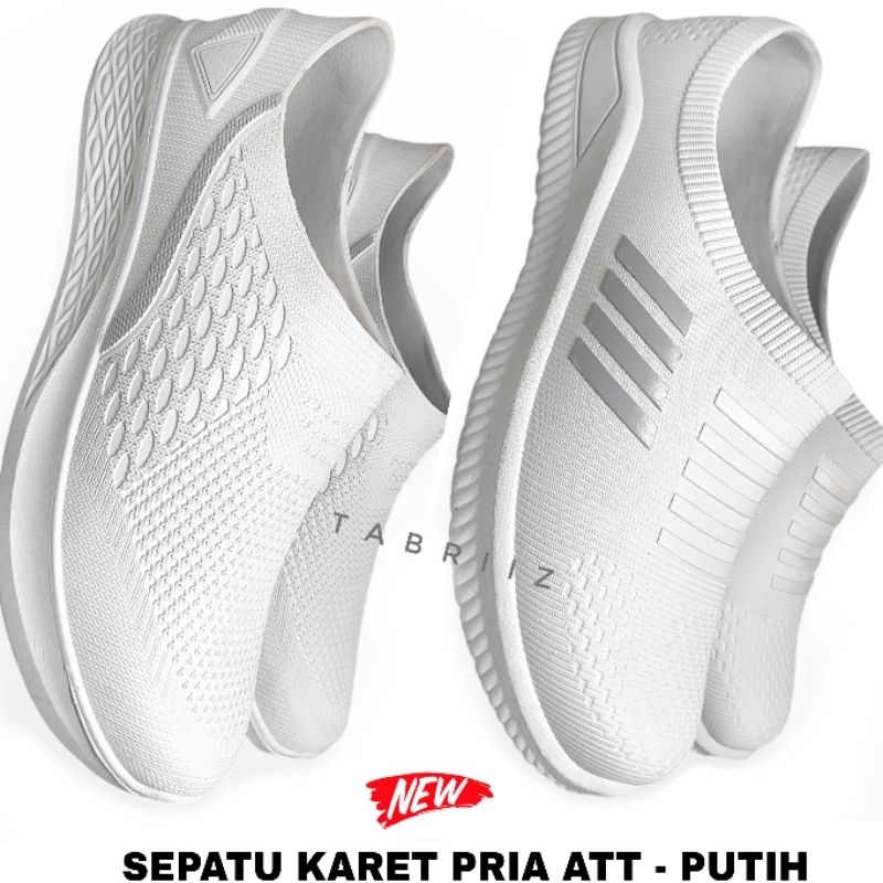 BARU Sepatu Karet Pria ATT PUTIH - Sepatu Harian Cowok Sepatu Pantofel Karet Sepatu Medis Sepatu Per