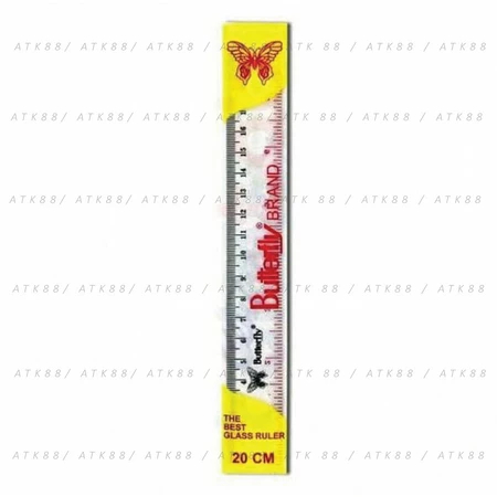 

penggaris butterfly 20 cm & 30 cm Penggaris Plastik / Glass Ruler [Buah]