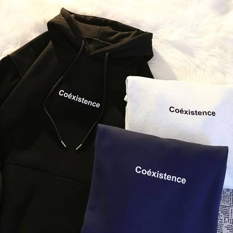 Jaket Hoodie Big Size ( S - 6XL ) Jaket Unisex SIMPLE SIMPEL WORD COEXISTENCE Oversized S M L XXL XX