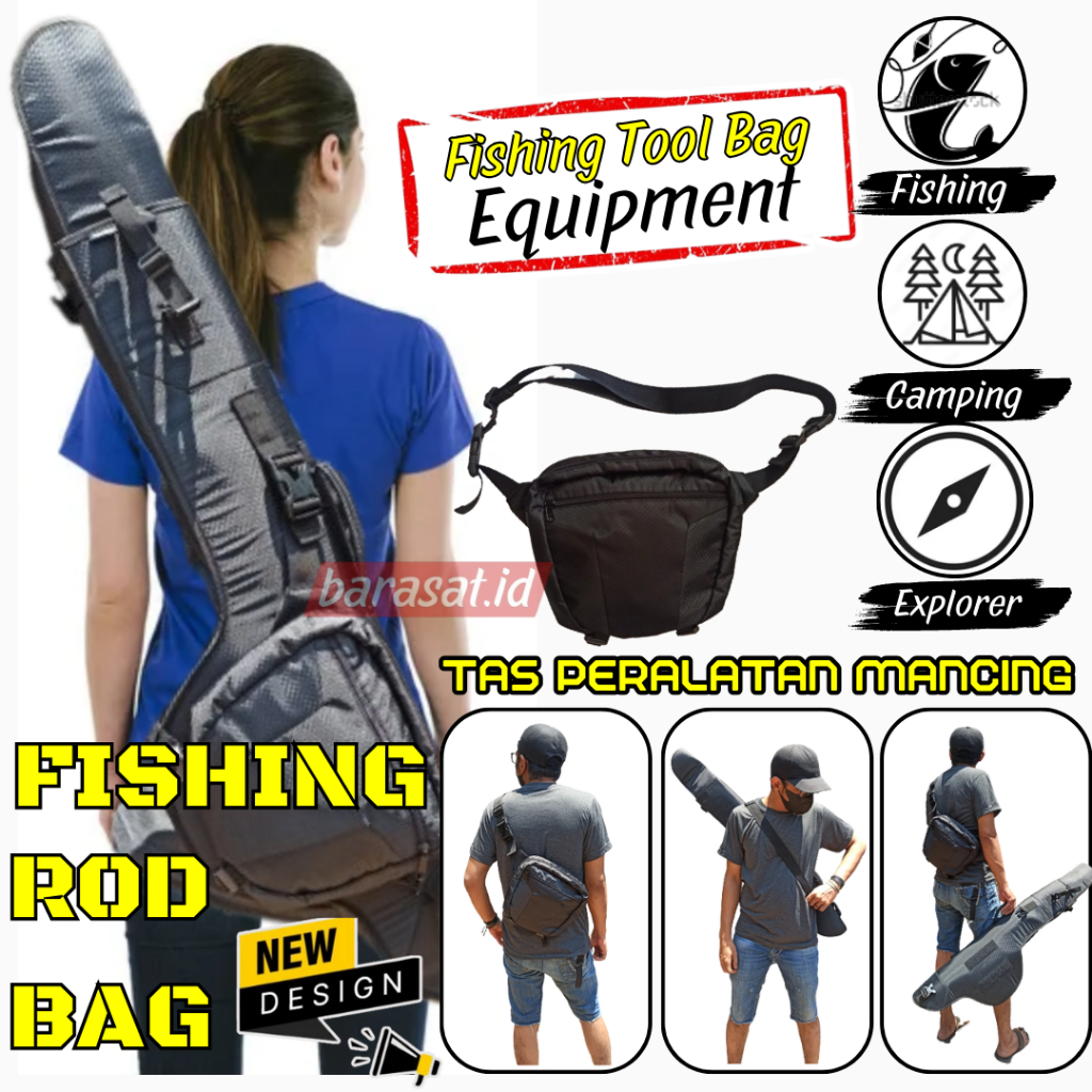 Tas Pancing Mancing Terbaik Jumbo 4 Joran Selempang Kuat Bahan Tebal Premium aksesoris keren Ransel