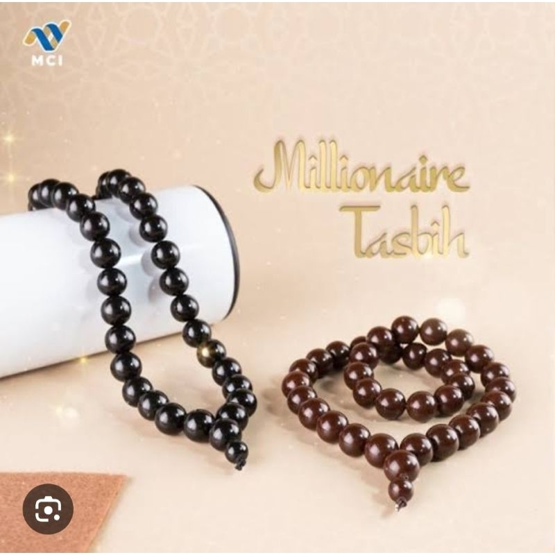 millionaire tasbih mci ori segel coklat & hitam