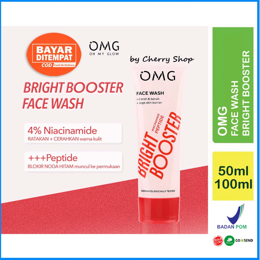 OMG Oh My Glow Bright Booster Face Wash 50ml & 100ml - Untuk Semua Jenis Kulit - Membersihkan Hingga
