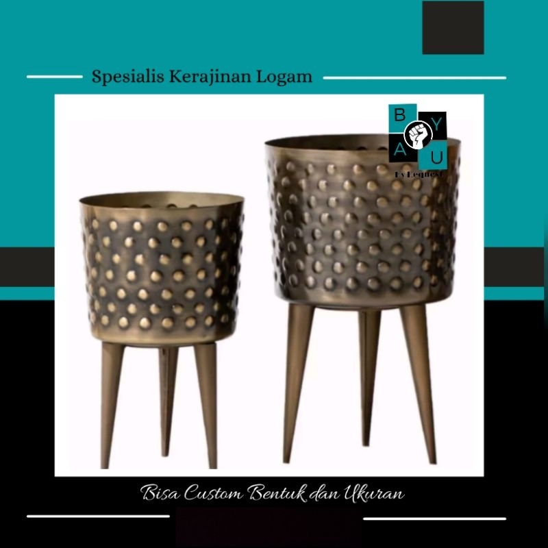 JUAL STANDING POT, POT BUNGA, VAS BUNGA DARI BAHAN TEMBAGA KUNINGAN