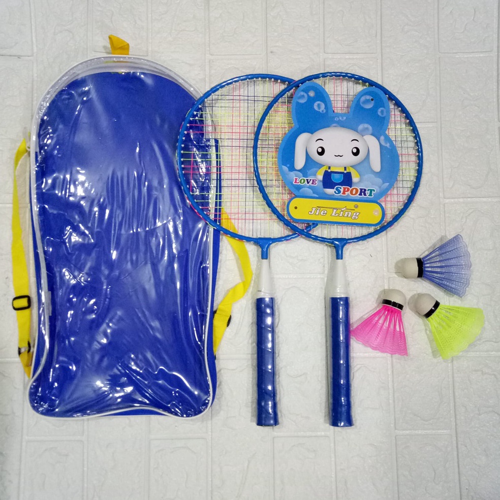 Super Feedback RAKET BADMINTON ANAK JEILING KECIL SET ISI 2 FREE KOK PLASTIK