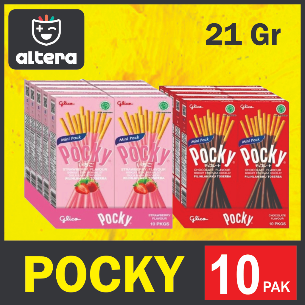 

POCKY MINI PACK STRAWBERRY / COKELAT ISI 10 PAK - 21Gr