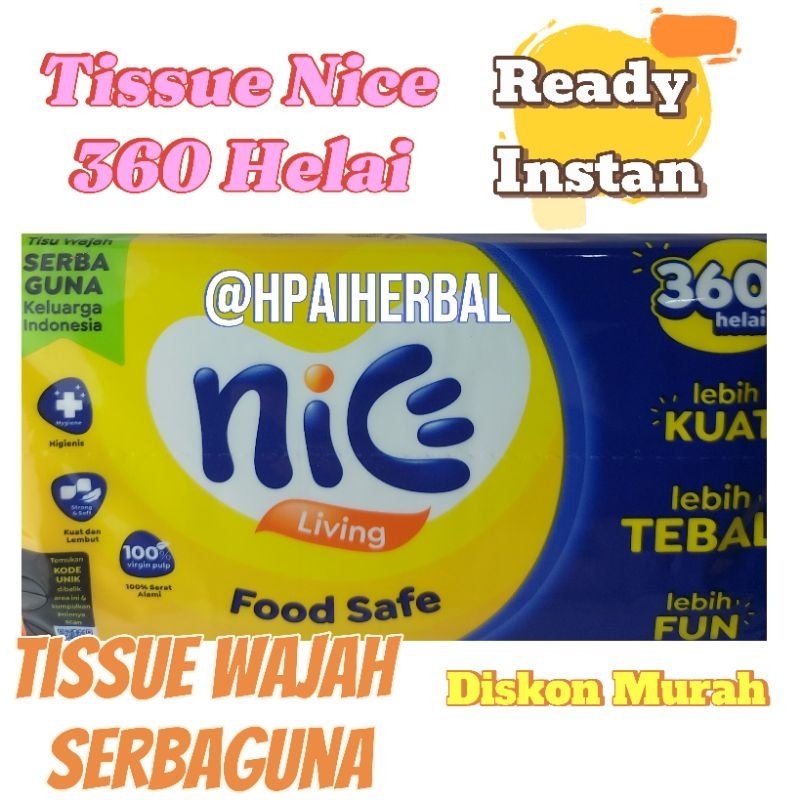 Tisu Nice 180 Sheet 2ply / Tisu Nice 180 Sheet / Tissu Nice 180 Sheet / Tissue Nice 180 Sheet 2ply