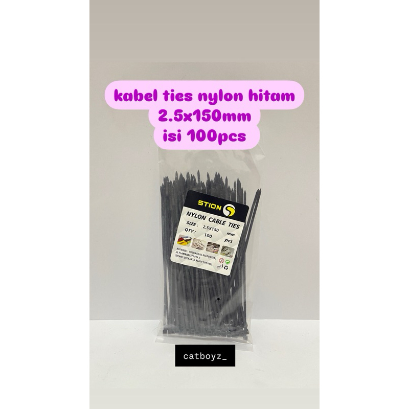 

kabel ties nylon hitam 2.5x150mm isi 100pcs