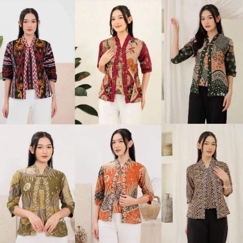 Blouse Bolero Batik-Batik Bolero Atasan Wanita-Atasan Batik Wanita-Seragam Kantor Wanita-Blouse Bole