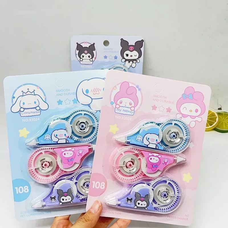 

3 PCS Correction Tape Motif SANRIO 1 Set Isi 3 PCS Tipe -X Roll Cinnamoroll Kuromi