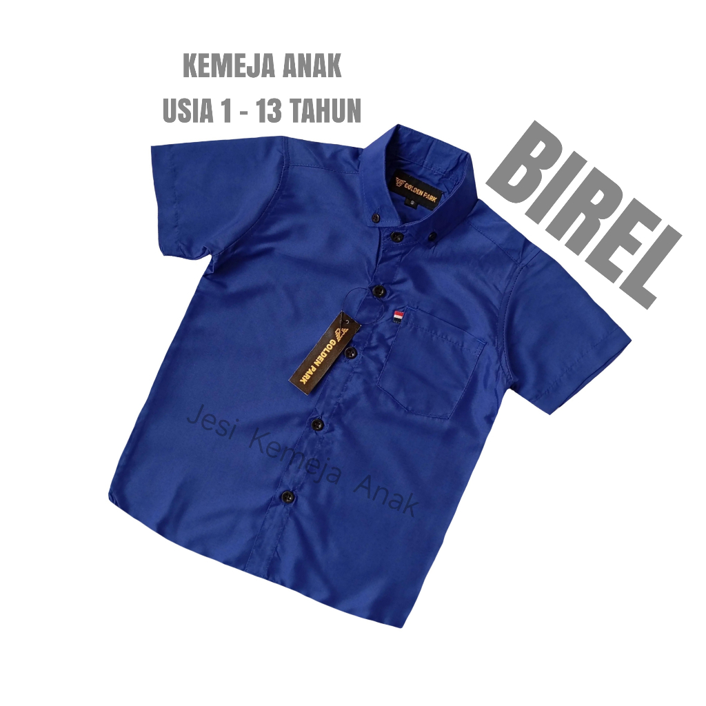 Kemeja Anak Biru Elektrik / Birel - Pakaian Anak Laki Laki