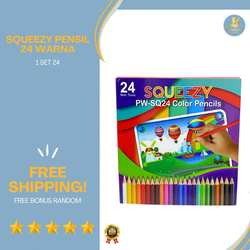 

Squeezy Pensil 24 Warna Kualitas Top Harga Terjangkau + Free Bonus Random!!