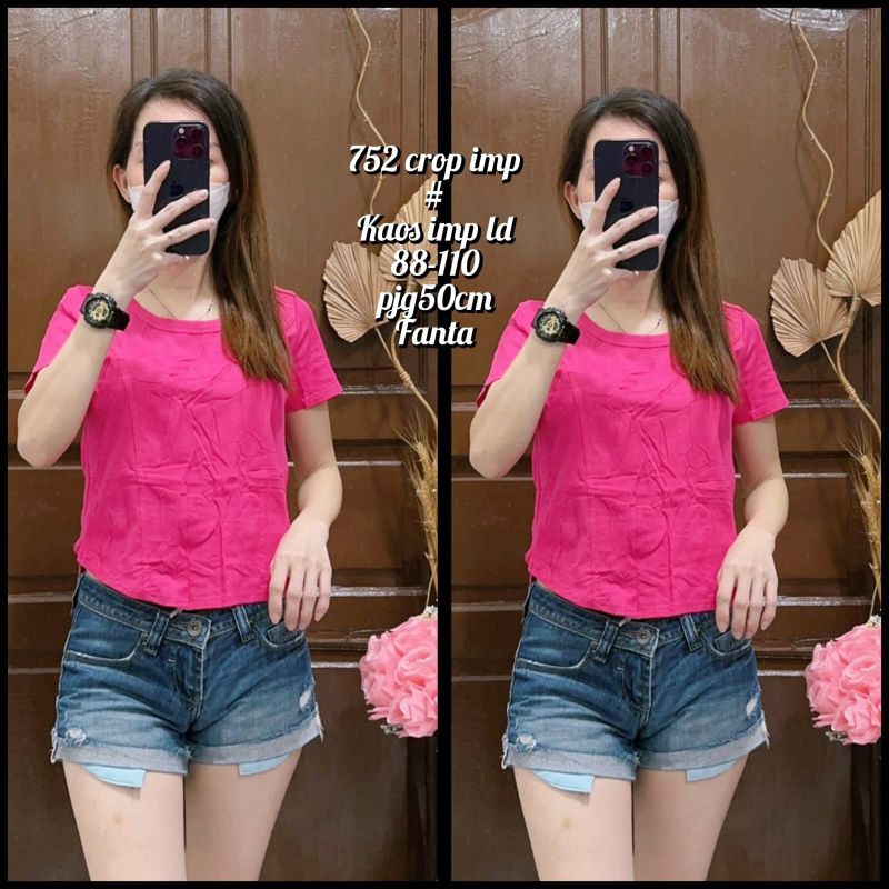 752 Kaos Crop Top Wanita Korean Style Import/Atasan/Baju