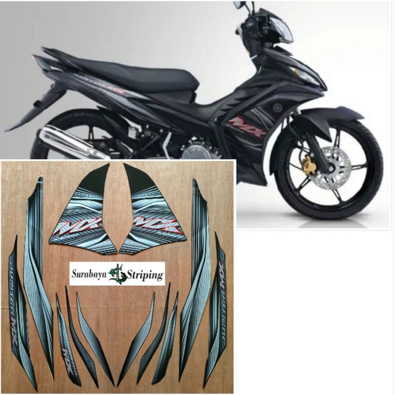 Striping sticker Yamaha Jupiter MX 135 hitam tahun 2012