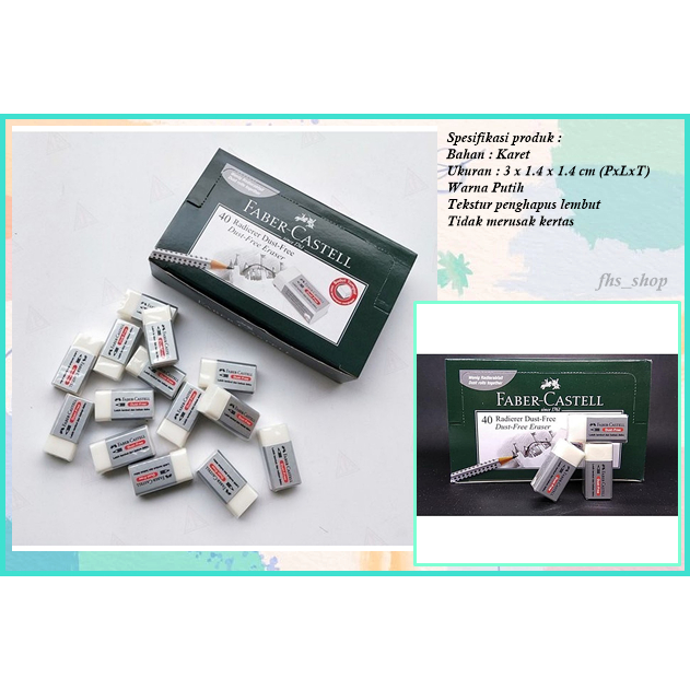 

Penghapus Pensil Faber Castell B40 Dust Free Warna Putih