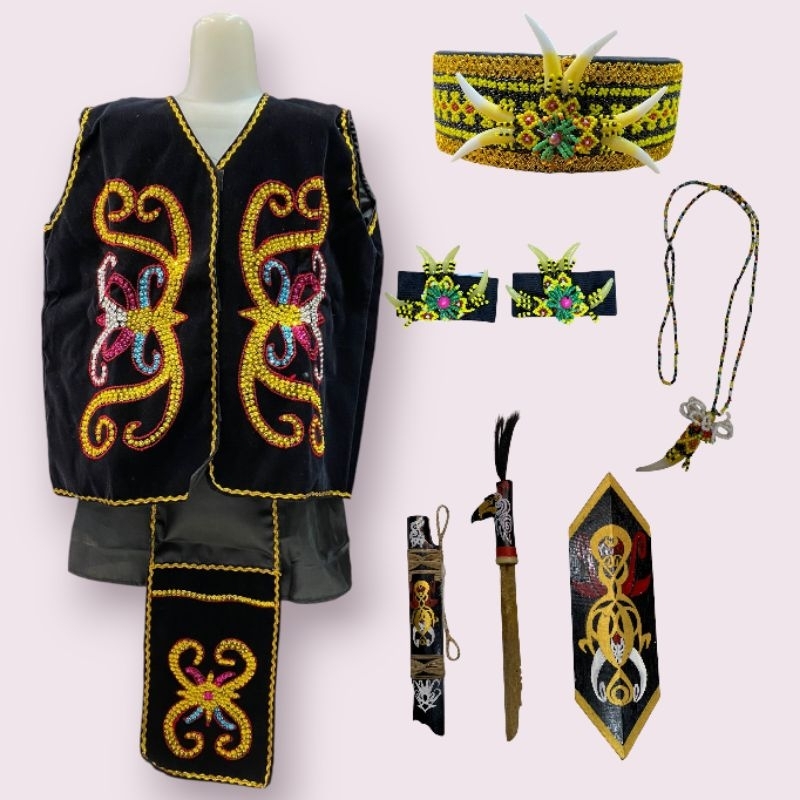 BAJU DAYAK COWO/BAJU ADAT DAYAK TK-SMP/BAJU ADAT DAYAK ANAK LAKI LAKI