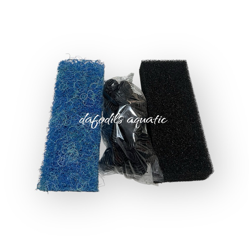 Paket hemat 3in1 media filter aquarium bioball, japmat, biofoam penjernih air