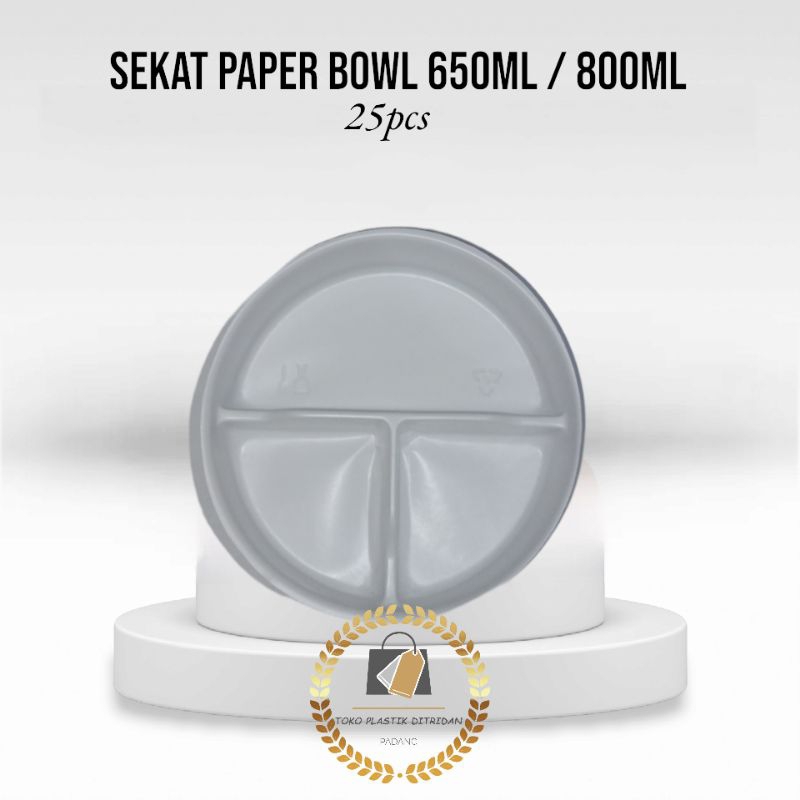 Sekat Paper Bowl / Inner dalaman partisi paper bowl mangkok kertas 650ml dan 800ml polos sekat isi 2