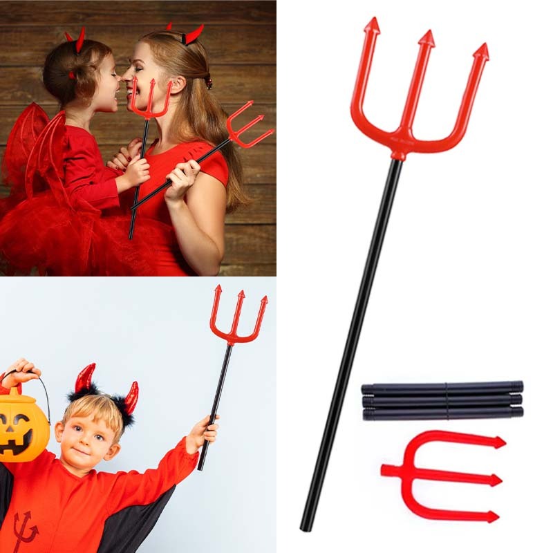 Tongkat Devil Trisula  Sabit Kapak Pencabut Tongkat Halloween Tongkat Iblis Grim Reaper Scythe Weapo