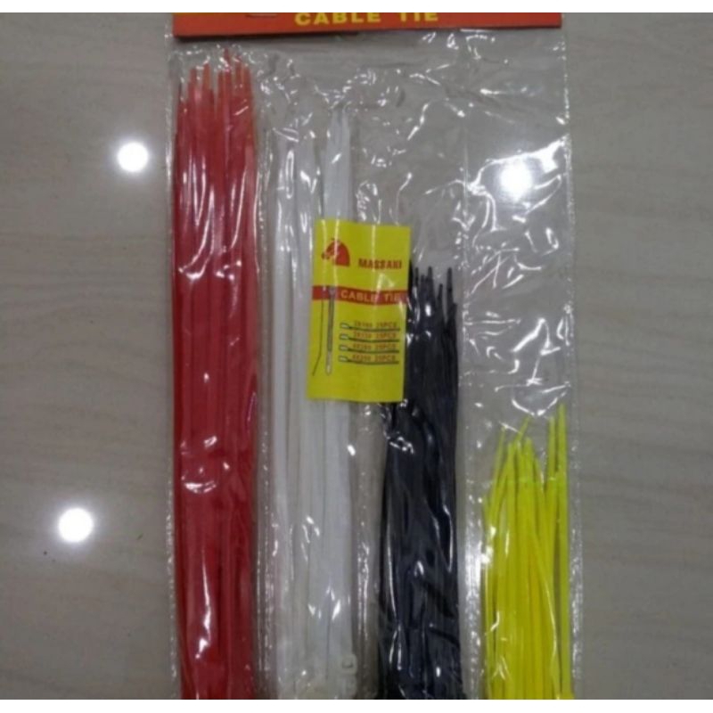 

kabel ties mix campur MASSAKI isi 100pcs pengikat wayar nylon cable tie