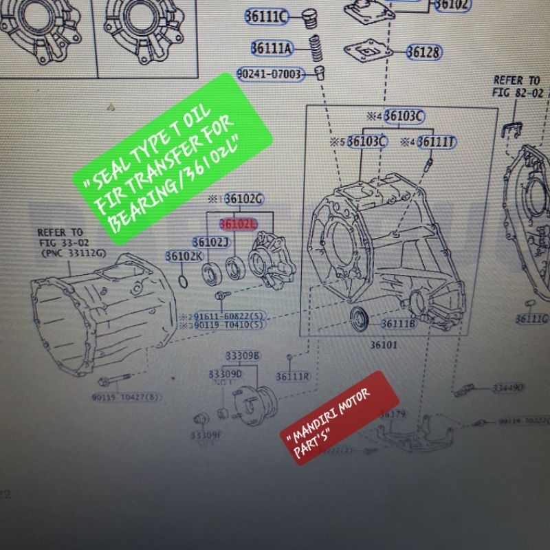 OIL SEAL TRANSFER CASE FOR BEARING FRONT HILUX REVO 4X4 DC/TAHUN 2022