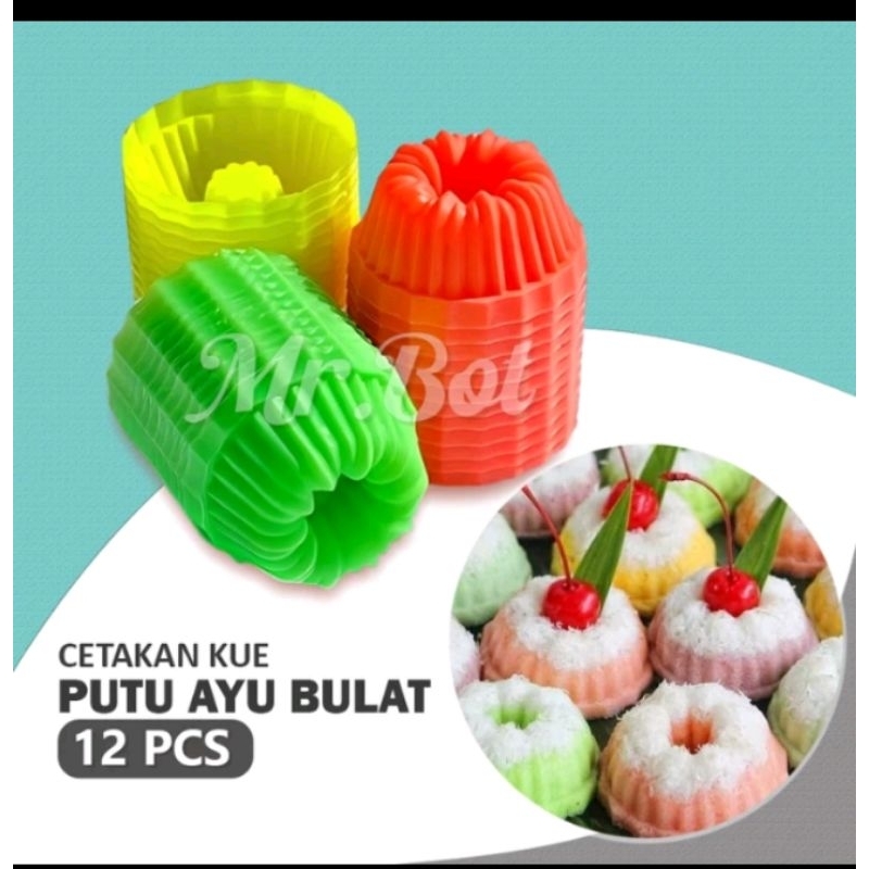 

12pcs cetkan kue putu ayu bulat agar/jelly/puding