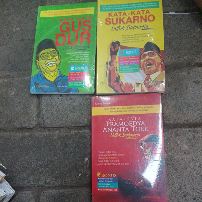 buku kata kata sukarno Gus Dur Pramoedya ananta Toer untuk Indonesia motivasi pahlawan indonesia ori