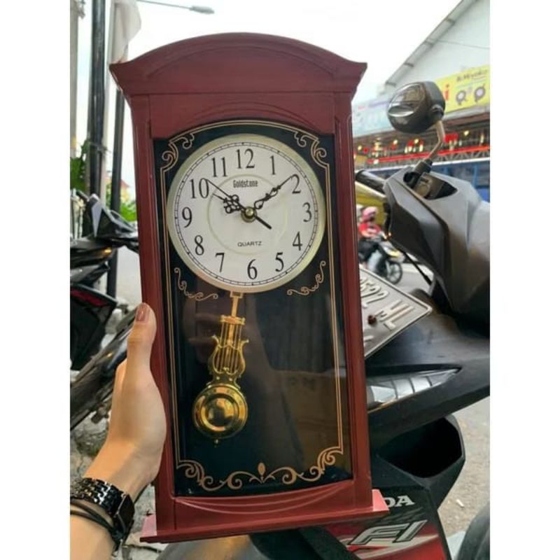 JAM DINDING CLASSIC BANDUL MOTIF KAYU JAM DINDING BANDUL TANPA MUSIK