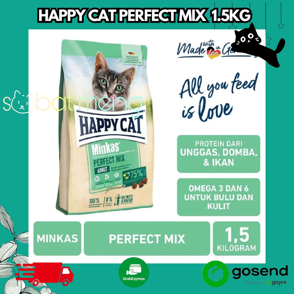 HAPPY CAT ADULT MINKAS PERFECT MIX 1.5KG | HAPPY CAT PERFECT MIX 1.5KG