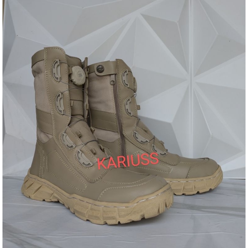 SEPATU PDL TACTICAL TALI PUTAR KREM / GURUN