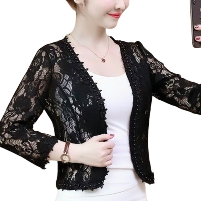 Rose‎ outer‎ cardigan‎ crop‎ panjang brokat‎ /‎ outer‎ brokat‎ /‎ outer‎ brokat‎ kondangan‎ /‎ cardi