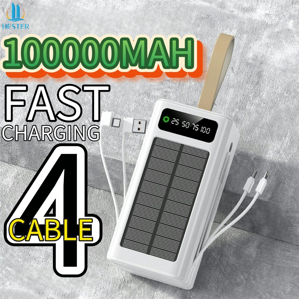 IYAN HESTER solar power bank 100000mah powerbank fast charging 66W powerbank 100000mah ori powerbank