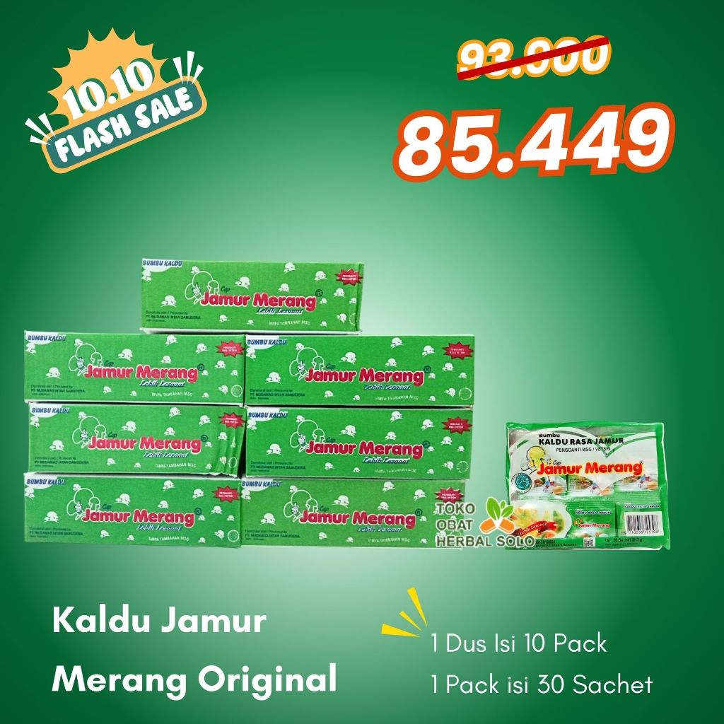 

Kaldu Bubuk Cap Jamur Merang Rasa Original Jamur 1 Dus Isi 10 Pack | @Pack Isi 30 Sachet | Rasa Aroma Jamur Pengganti MSG Vetsin Halal BPOM Non MSG Vetsin Penyedap Rasa Sehat