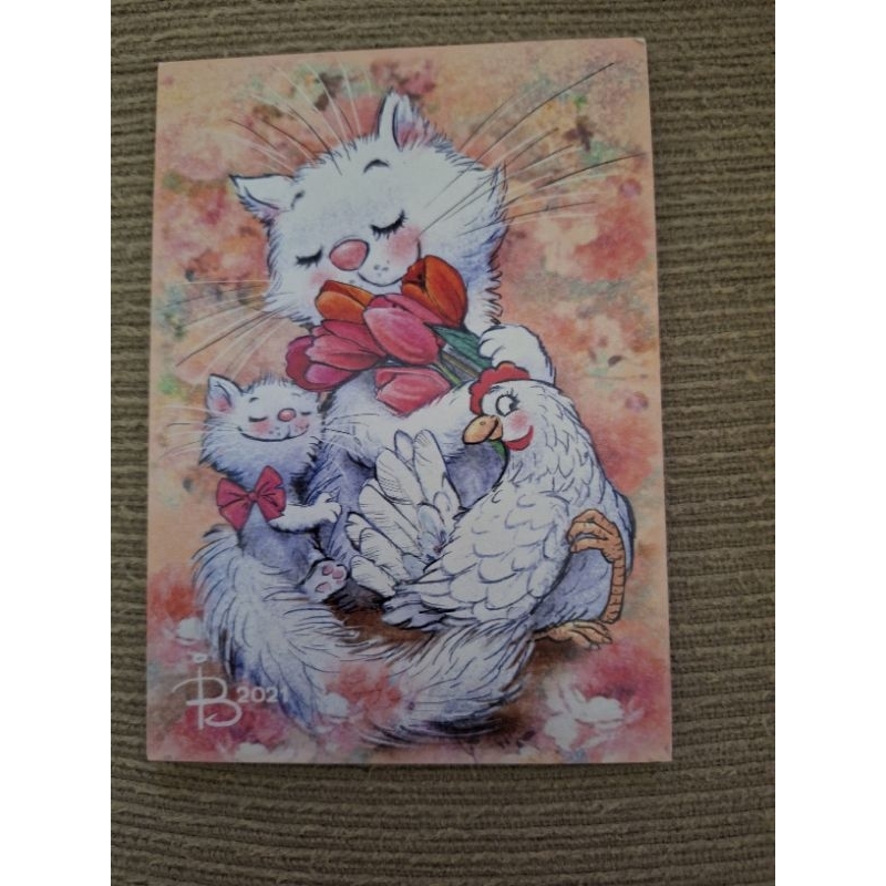 

kartu pos kucing bluecat postcard